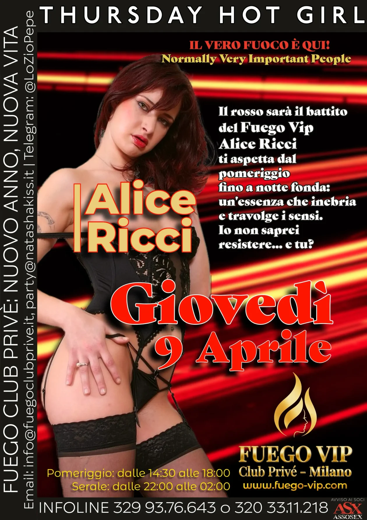 THURSDAY HOT GIRL: Alice Ricci al Fuego Vip! 🔥